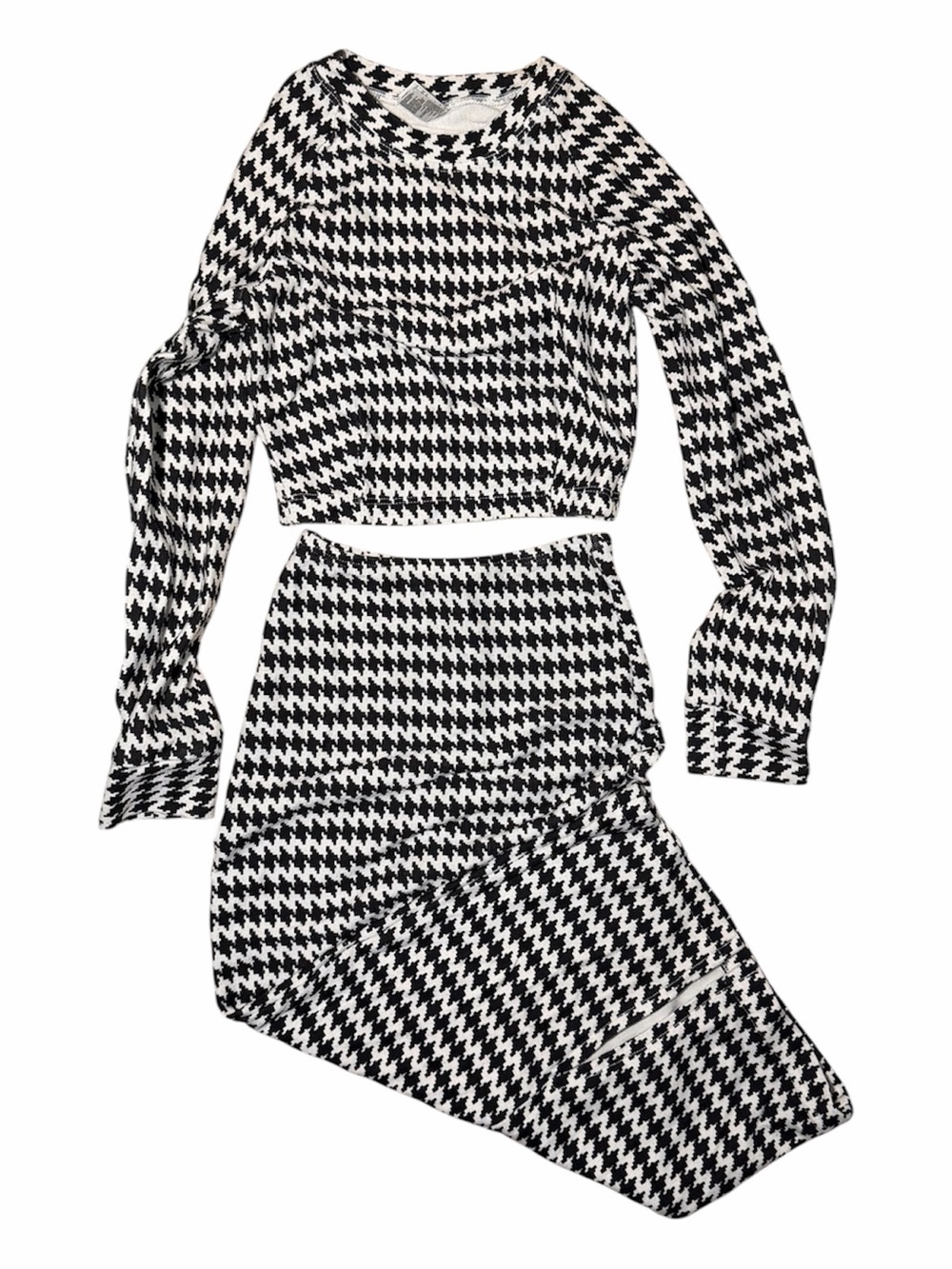 American Apparel Black & White Houndstooth Skirt Set